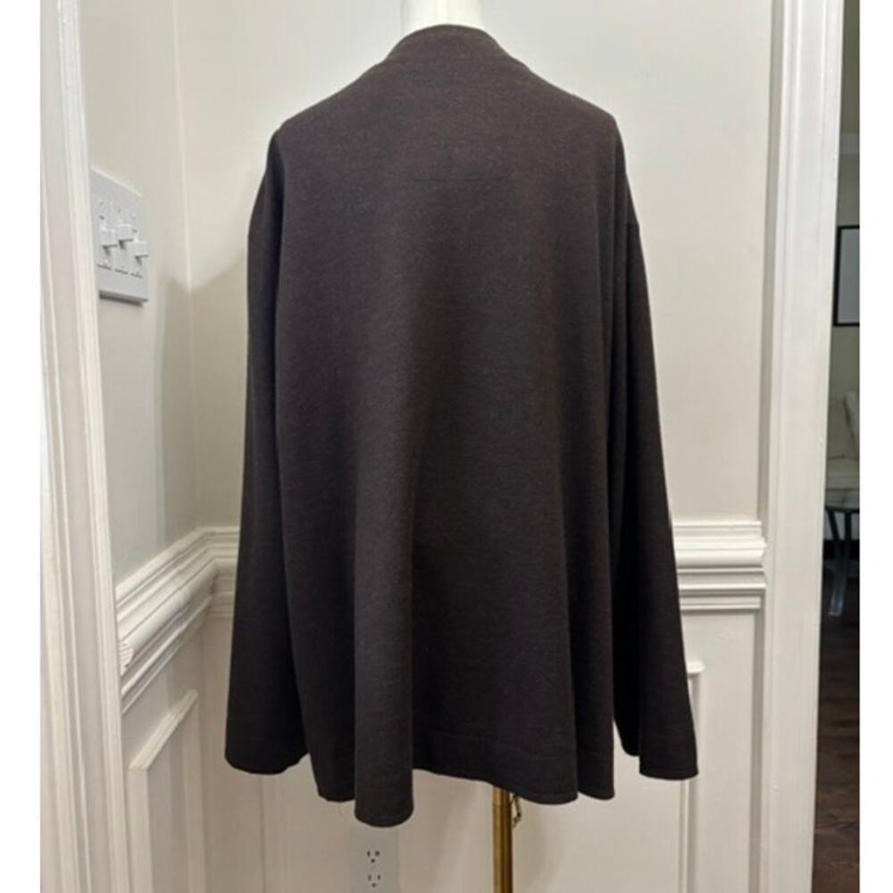 Eileen Fisher Jacket Cardigan Blazer XL 100% Wool Brown Button Front Classy - Picture 4 of 7